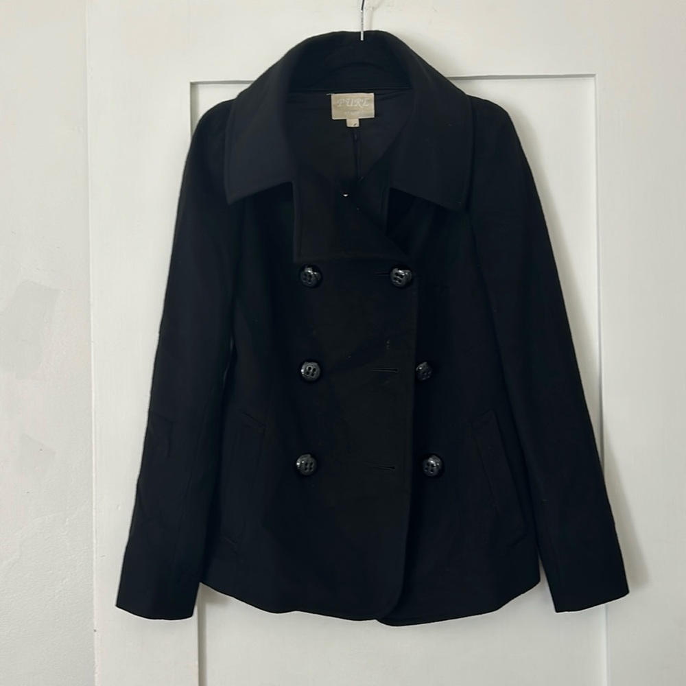 Gorgeous Black cashmere peacoat.